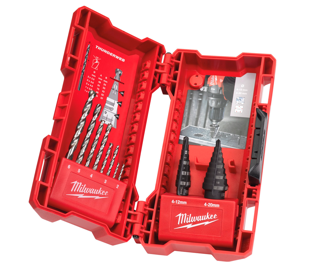 Set burghiuri pe metal MILWAUKEE Step & Drill bit combo 2-20mm HSS