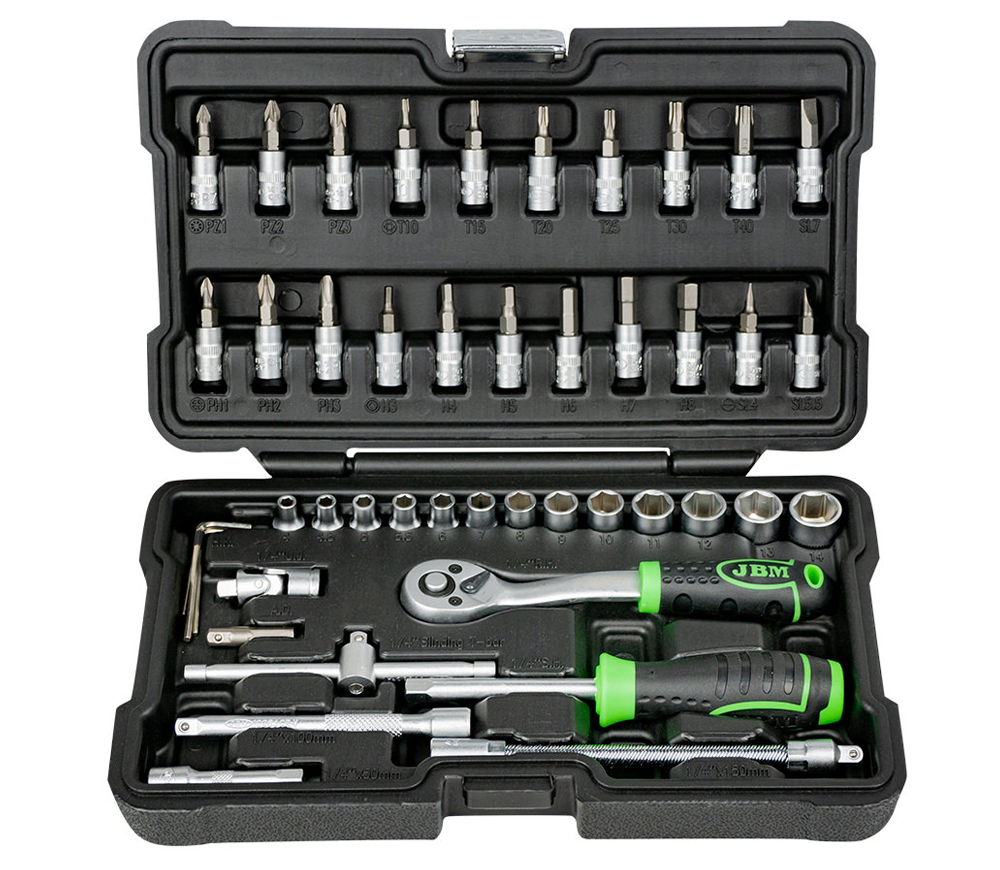 Set 46 duze tubulare și biți JBM-54109 4.4-14 mm
