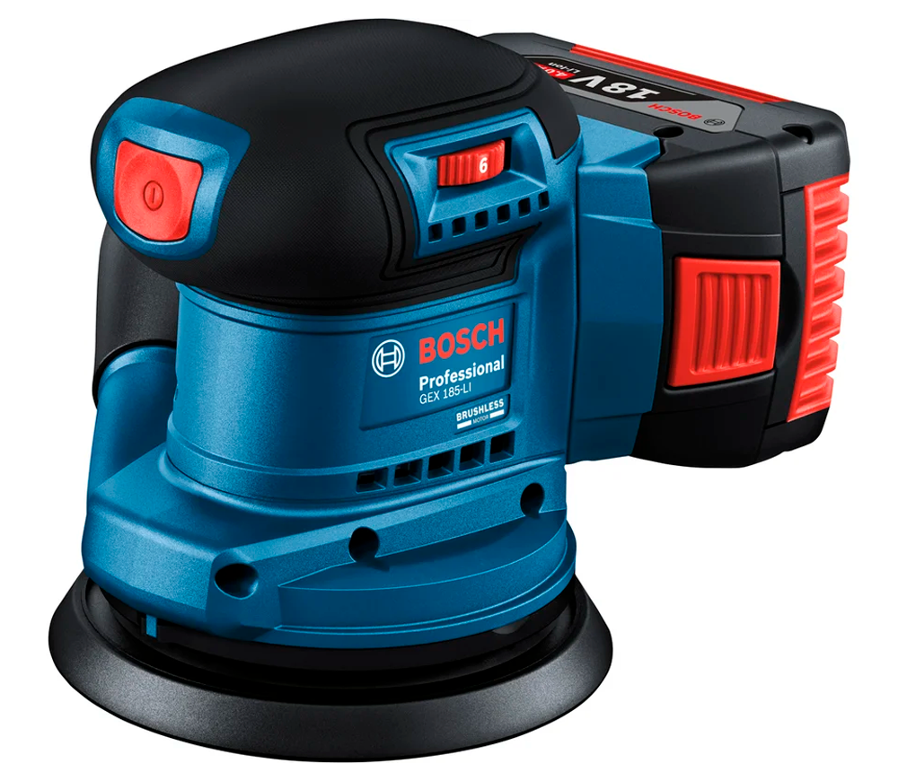 Mașină de șlefuit excentrică fără fir BOSCH GEX 185-LI PROF 125mm 18V 4Ah