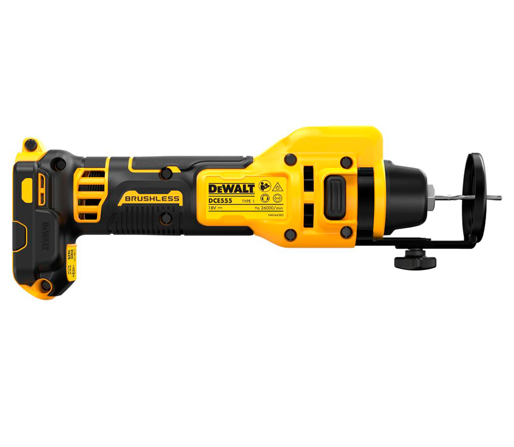 Фрезер аккумуляторный по гипсокартону (без АКБ) DEWALT DCE555N-XJ 6.4мм 18В-3