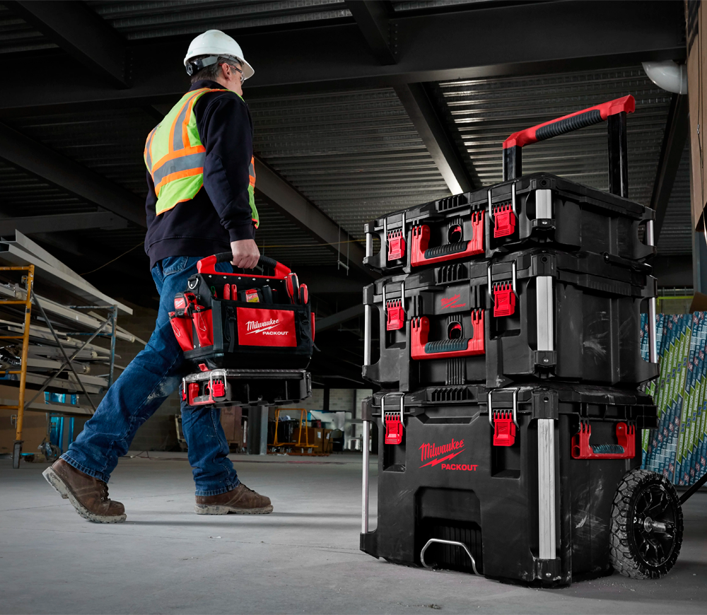 Set de cutii pentru scule MILWAUKEE PACKOUT TROLLEY BOX SET Plastic-3
