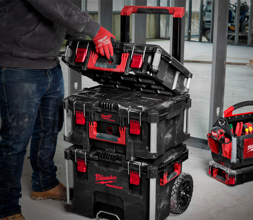 Set de cutii pentru scule MILWAUKEE PACKOUT TROLLEY BOX SET Plastic-6