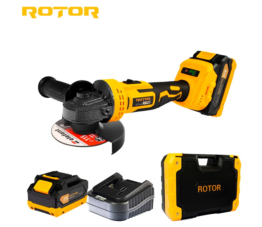 Polizor unghiular cu acumulator ROTOR RBA21 125mm 21V 3Ah-3