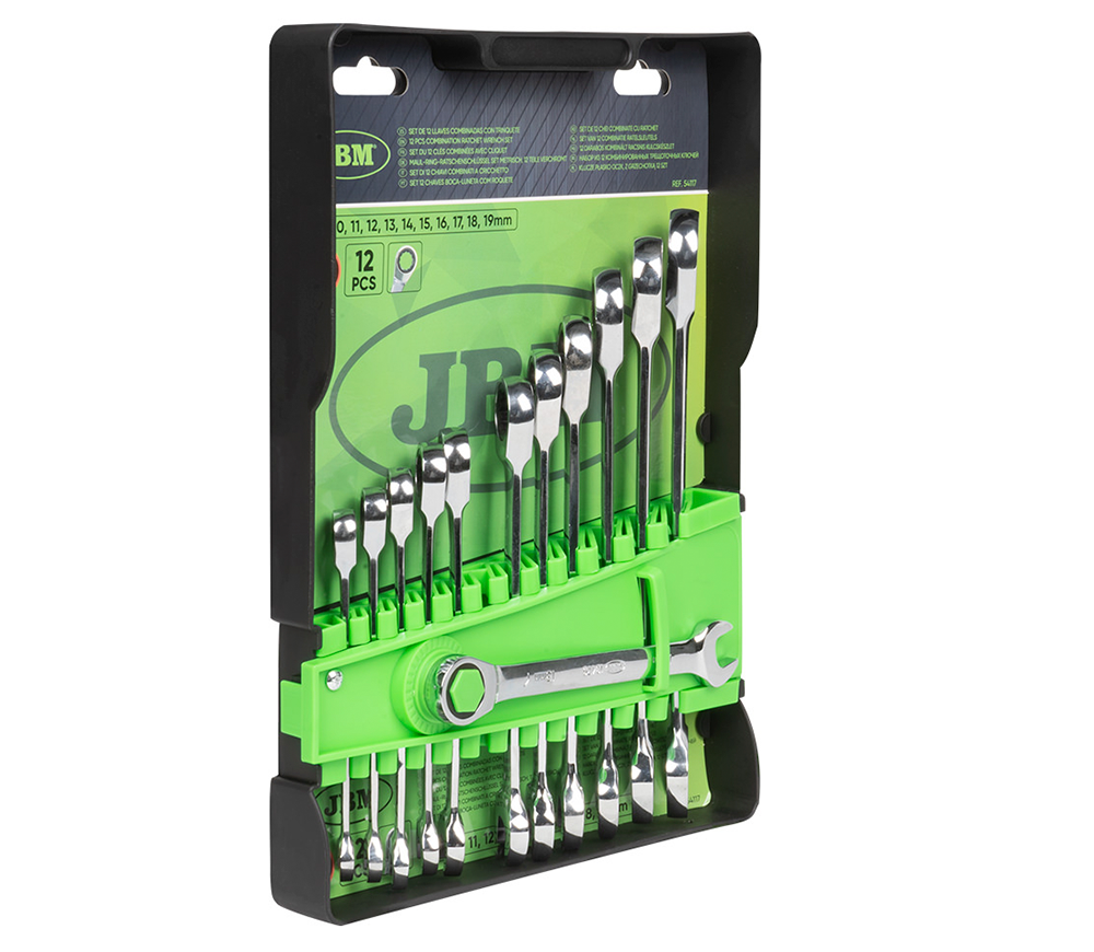 Set de 12 chei combinate cu clichet JBM-54117 8-19mm-2