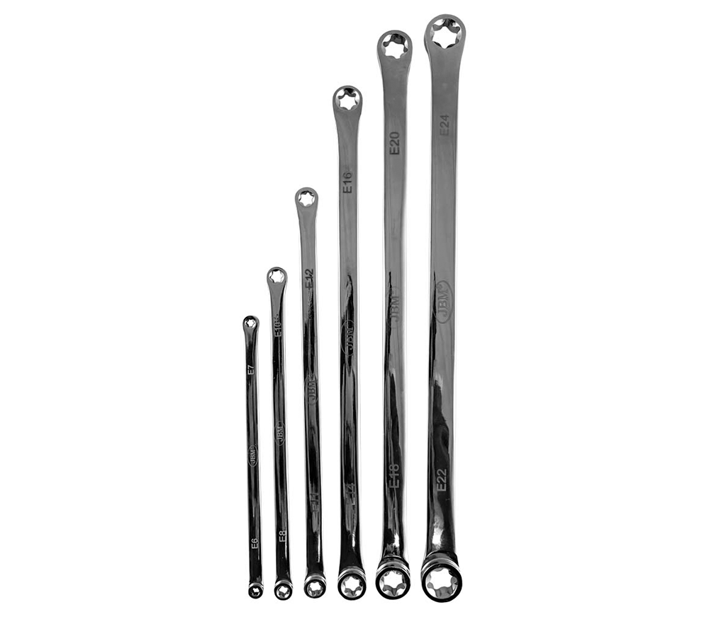 Set de 6 chei inelare cu două fețe TORX JBM-52912 E6-E24mm-2