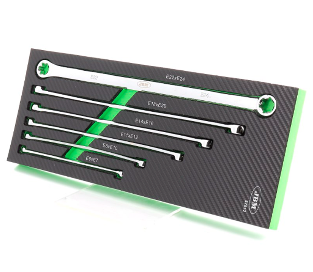 Set de 6 chei inelare cu două fețe TORX JBM-52912 E6-E24mm