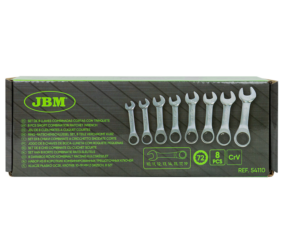 Set de 8 chei combinate cu clichet JBM-54110 10-19mm-3