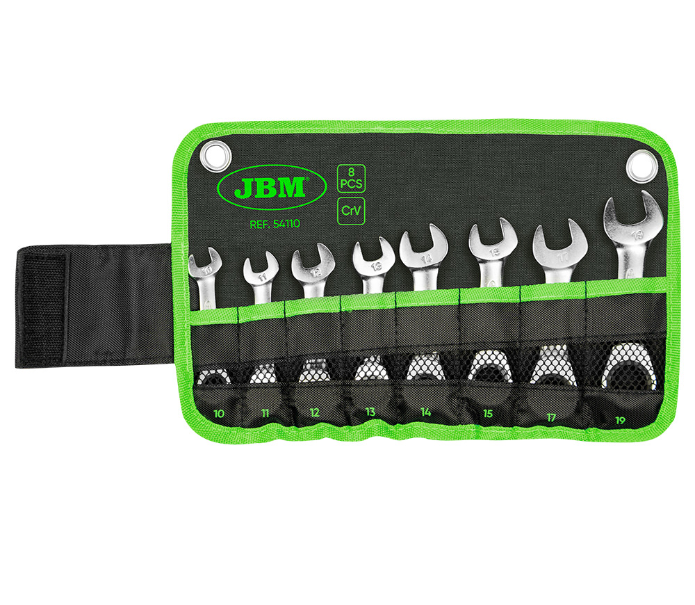 Set de 8 chei combinate cu clichet JBM-54110 10-19mm