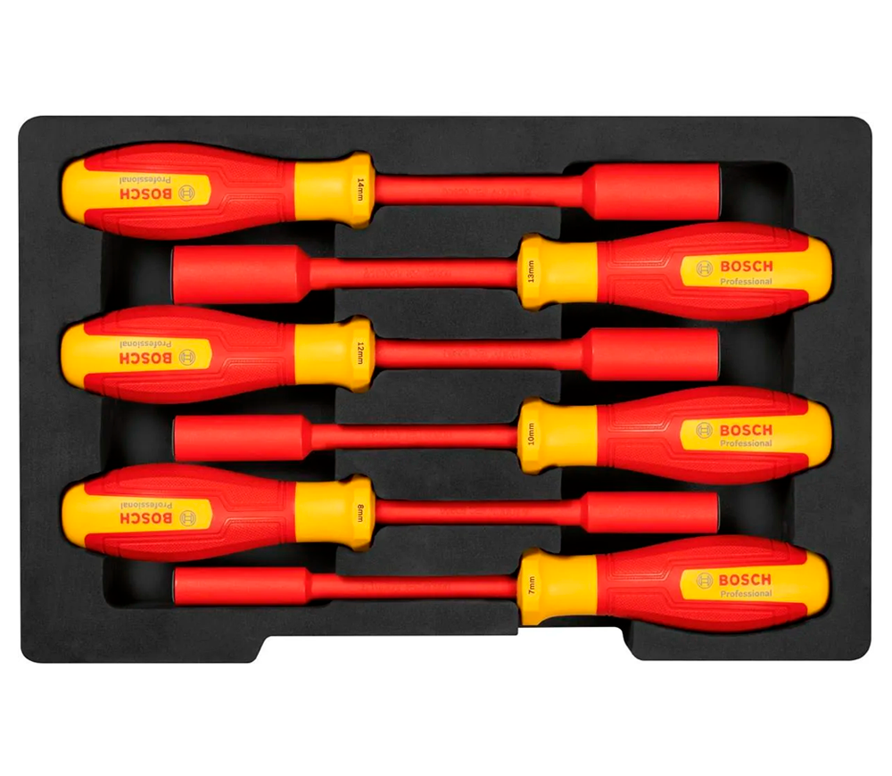 Set de șurubelnițe tubulare 6 buc de electrician BOSCH VDE 1600A02NF3 7-14mm-3