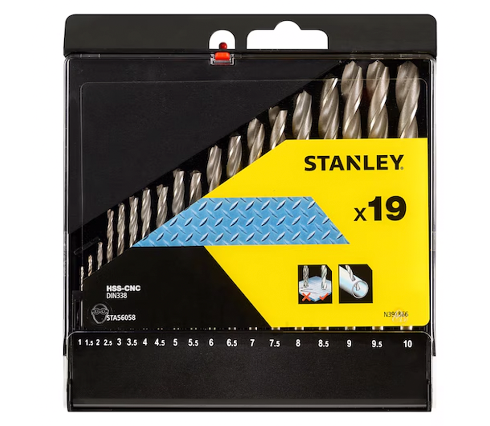 Set burghiuri pe metal STANLEY STA56058 1-9mm HSS-CNC