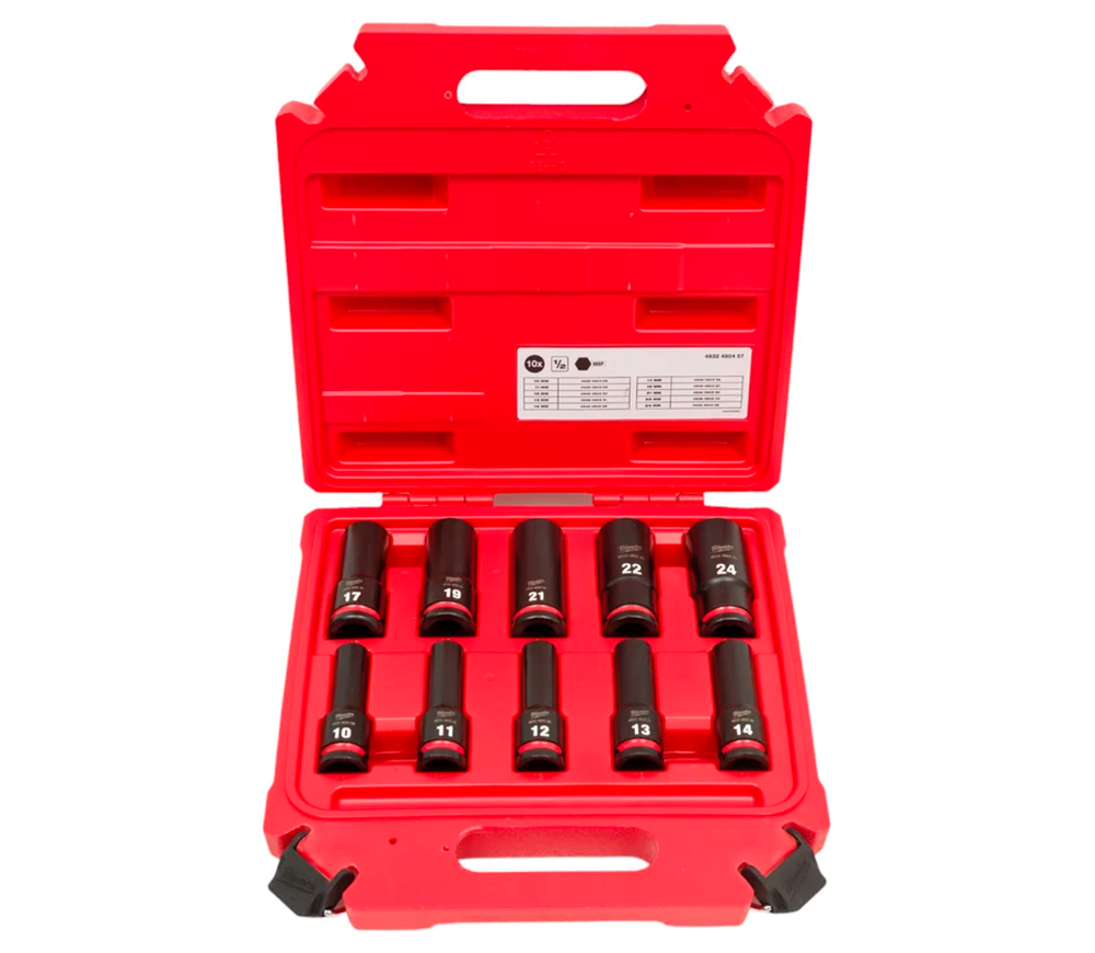 Set de 10 duze tubulare de impact de impact MILWAUKEE SHOCKWAVE IMPACT DUTY 10-24 mm