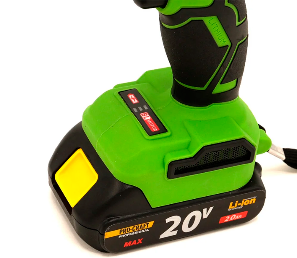 Mașină de înșurubat cu percuție cu acum. ProCraft PA18LiBL 20V 2Ah-2