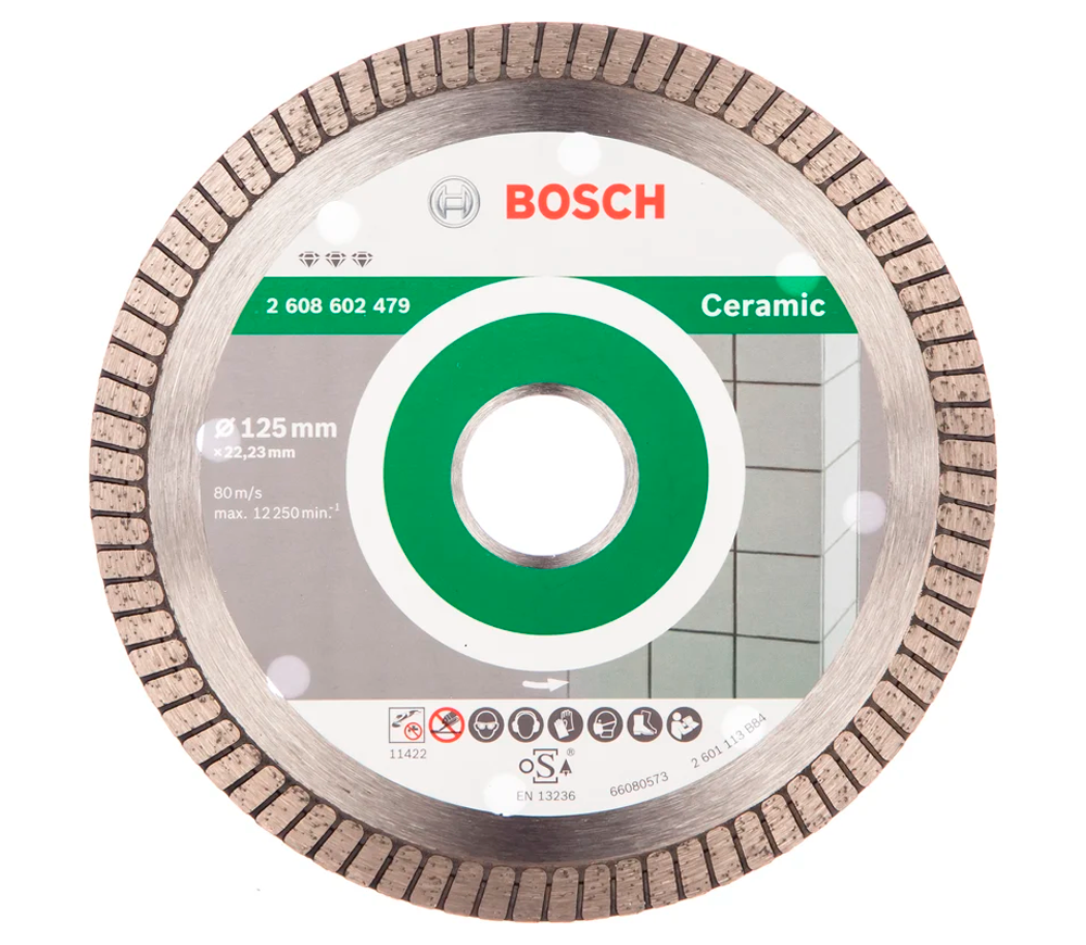 Disc de tăiat cu diamant BOSCH Ceramic Extraclean 2608602479 125mm Turbo Ceramică