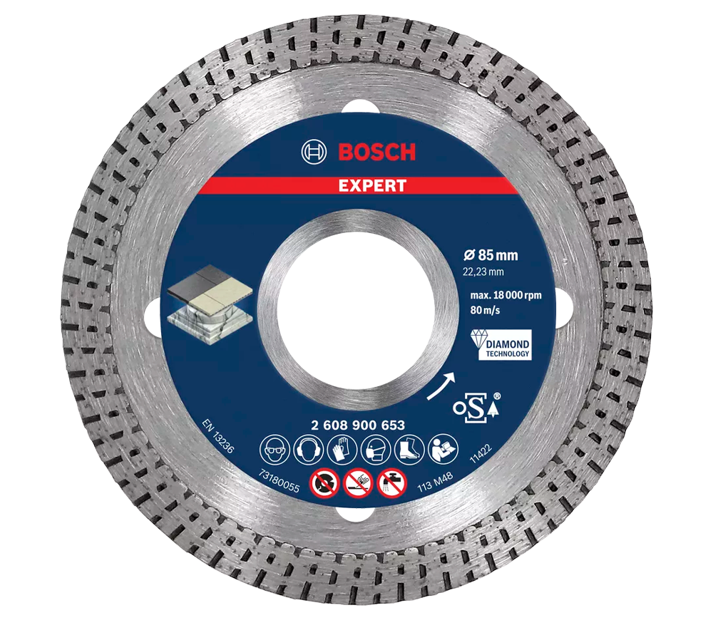 Disc de tăiat cu diamant BOSCH 2608900655 125mm Turbo Ceramică/Marmura/Granit