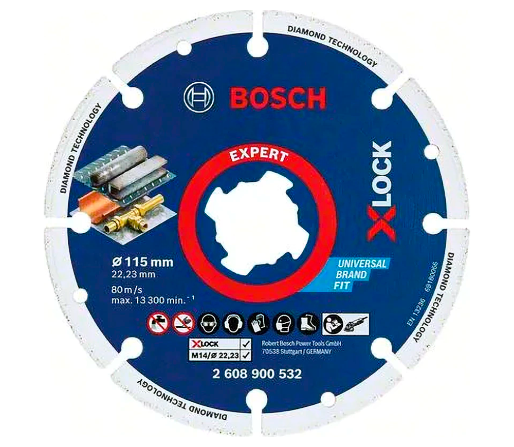Disc de tăiat cu diamant BOSCH X-LOCK 2608900532 115mm Segmentat Metal