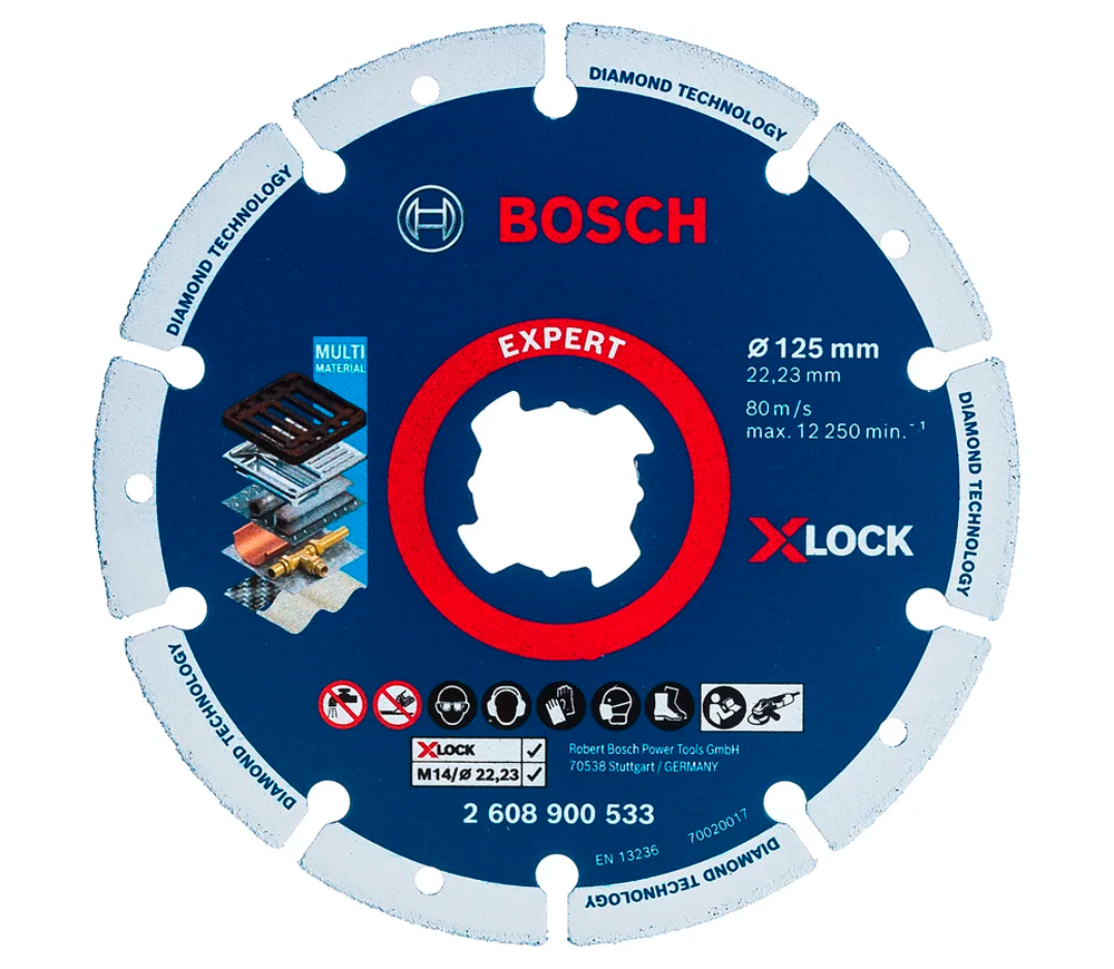 Disc de tăiat cu diamant BOSCH X-LOCK 2608900533 125mm Segmentat Metal