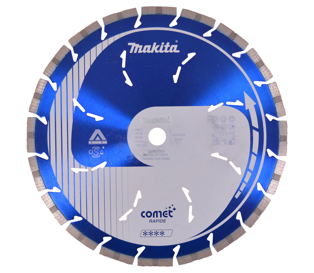 Disc de tăiat cu diamant MAKITA COMET B-13546 300mm Segmentat Beton/Piatră/Cărămidă