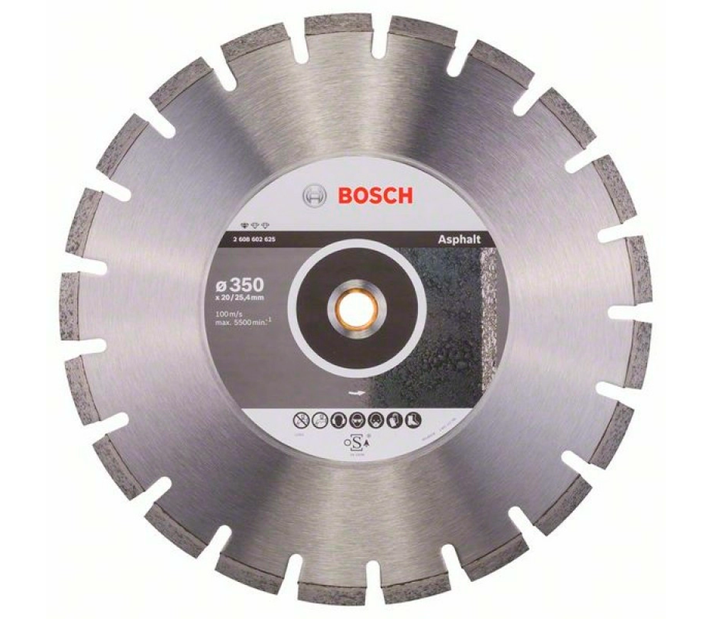 Disc de tăiat cu diamant BOSCH 2608602625 350mm Segmentat Asfalt
