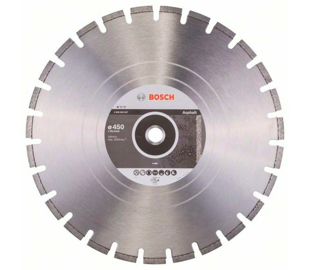 Disc de tăiat cu diamant BOSCH Asphalt 2608602627 450mm Segmentat Asfalt