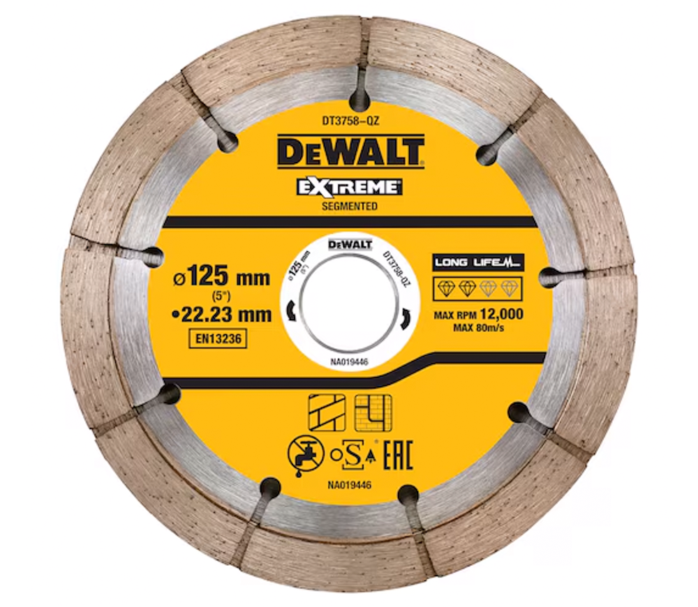 Disc de tăiat cu diamant DEWALT DT3758-QZ 125mm Dublu segmentat Beton
