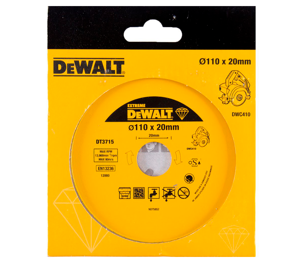 Disc de tăiat cu diamant DEWALT DT3715 110mm Solid Marmura/Granit-2