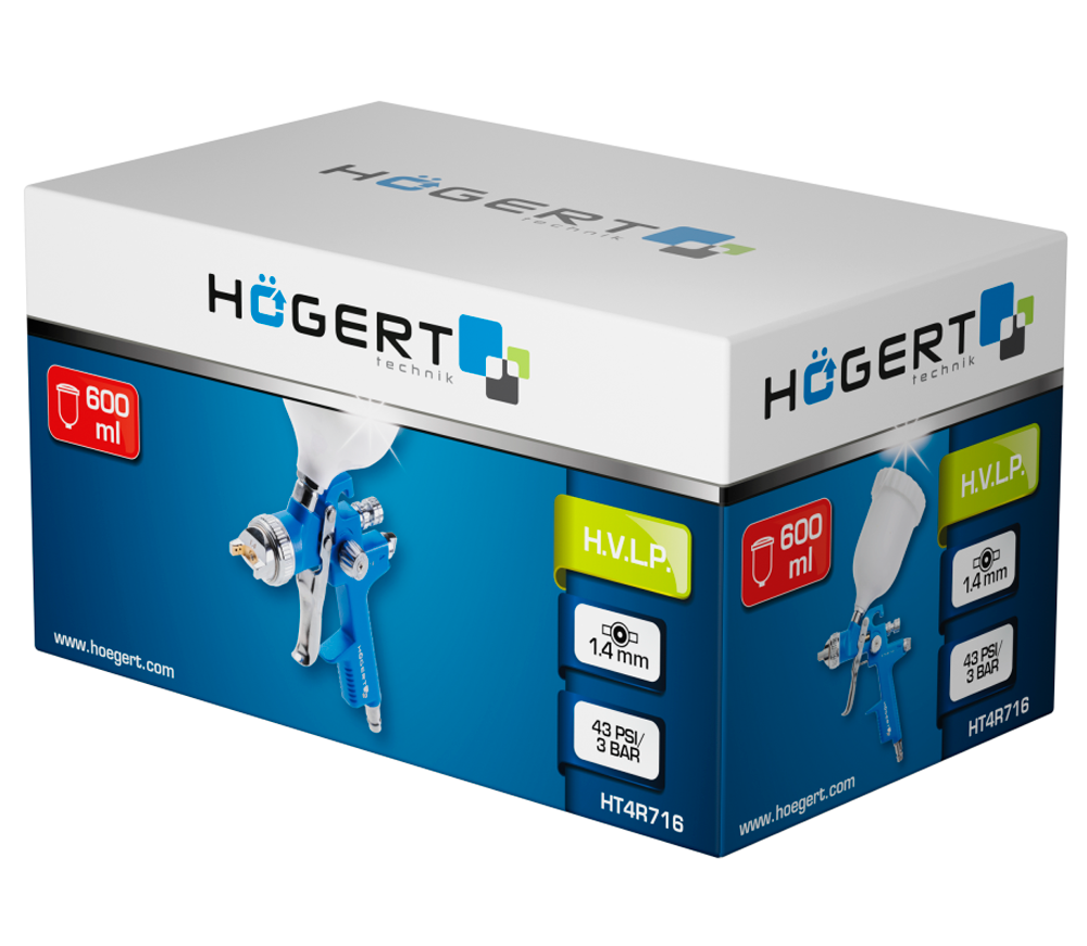 Pulverizator pneumatic HOEGERT HT4R716 0.8/1.4mm 0.6L 3bar-3