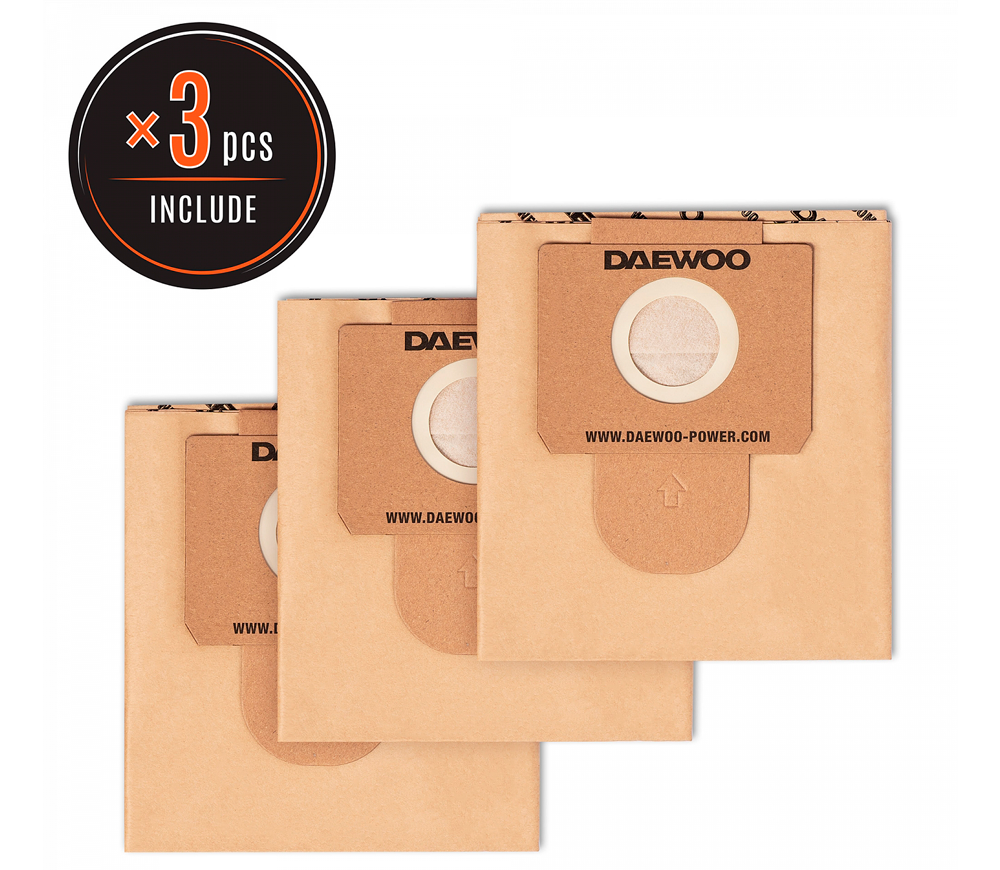 Мешки бумажные для пылесоса 25л 3шт DAEWOO DAVC 25PB