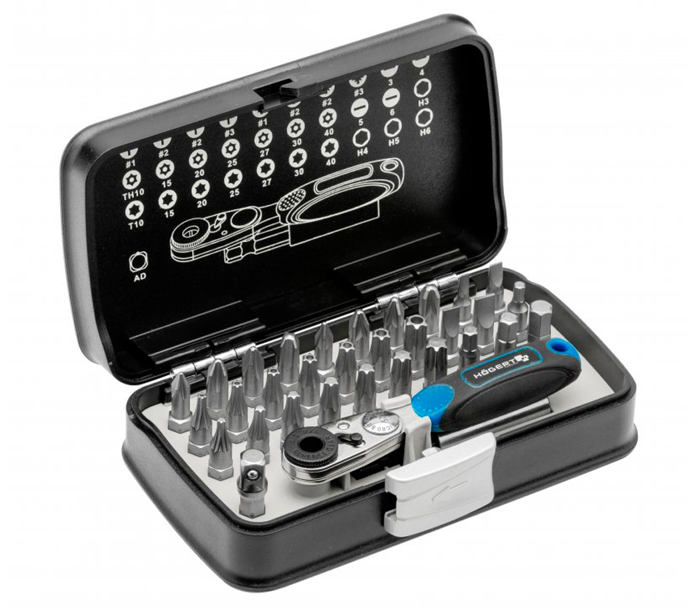 Set 32 biți HOEGERT HT1R460 SL/PH/PZ/Hex/Torx