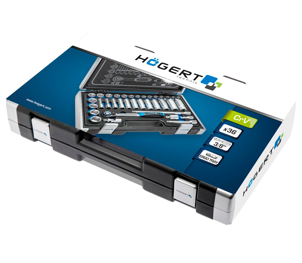 Набор 36шт головки торцевые HOEGERT HT1R465 6-24 мм-2