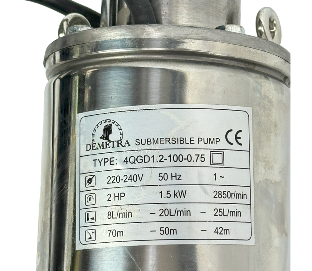 Pompă submersibilă Demetra 4QGD1.2-100-0.75 1500w 1500l/h-2