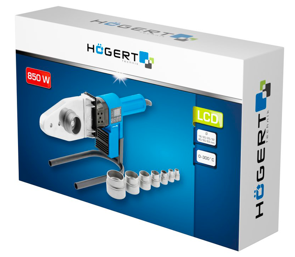 Aparat de lipit tevi din polipropilena HOEGERT HT1P680 850w 16/20/25/32/40/50/63mm-3