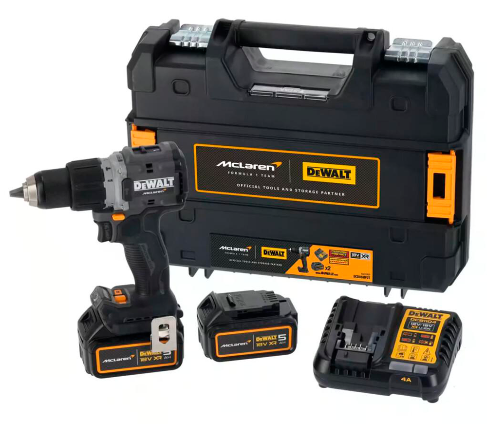 Mașină de înșurubat cu percuție cu acum. DEWALT McLaren F1 Team DCD85MP2T-QW 18V 5Ah