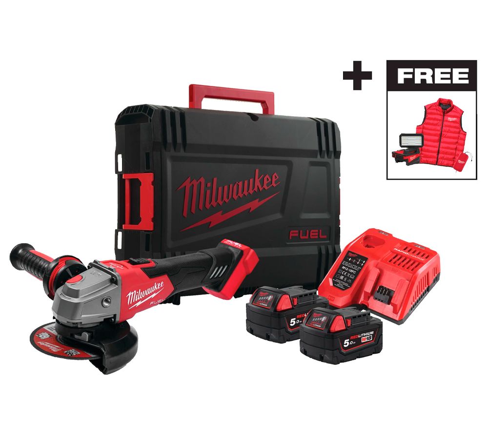 Polizor unghiular cu acumulator MILWAUKEE M18 FSAG125XBMC-502X 125mm 18V 5Ah