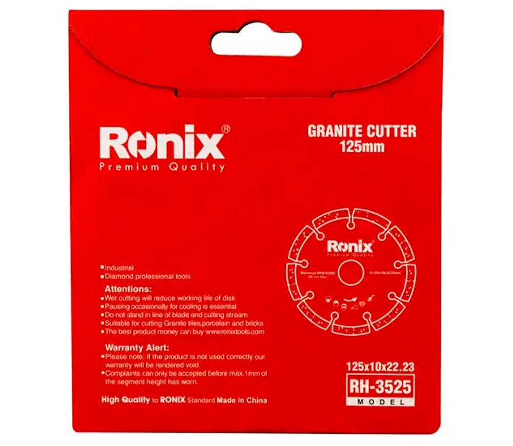 Disc de tăiat cu diamant RONIX RH-3525 125mm Segmentat Marmura/Granit-3