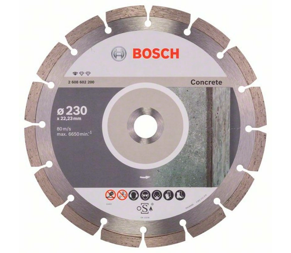 Disc de tăiat cu diamant BOSCH Standard for Concrete 230mm Segmentat Beton