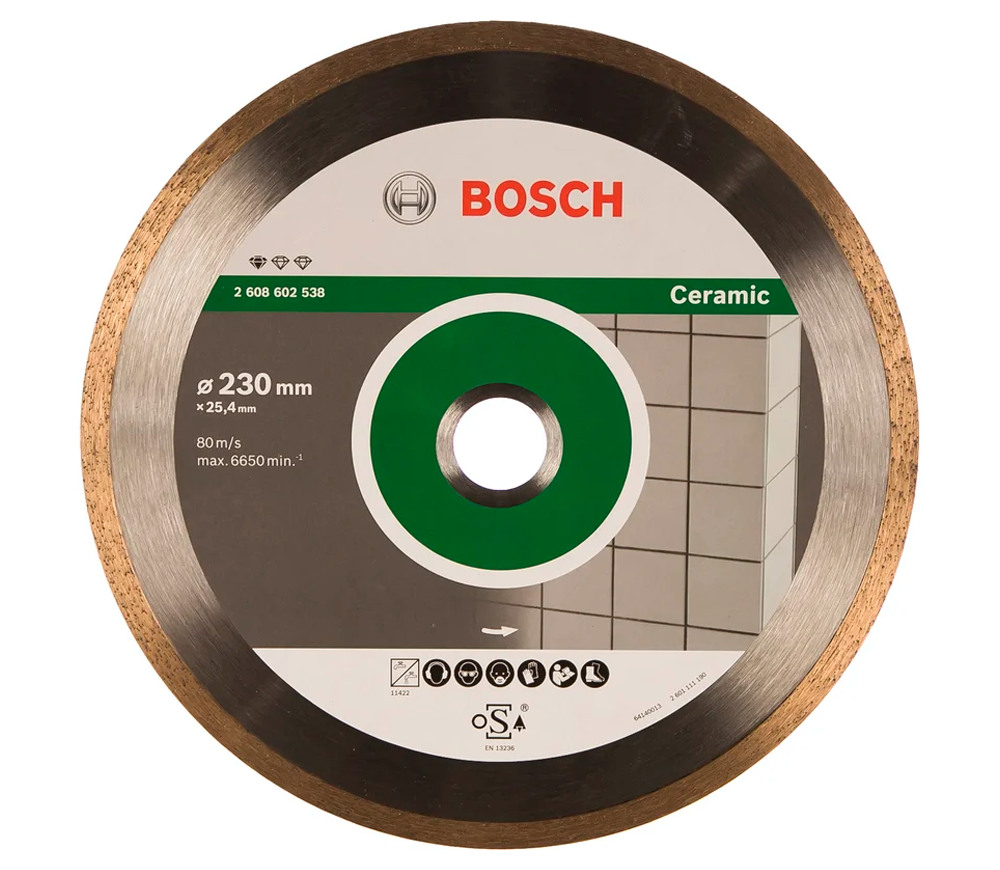 Disc de tăiat cu diamant BOSCH Professional for Ceramic 230mm Solid Ceramică