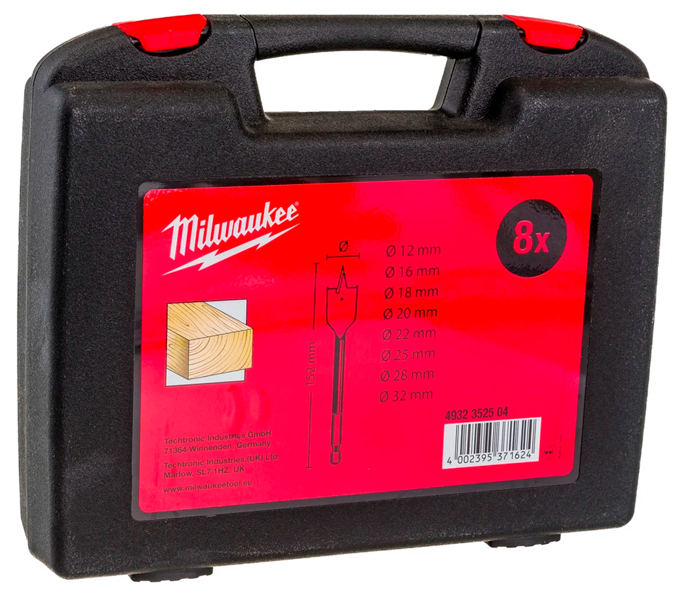 Set de burghie plate MILWAUKEE Shockwave FB Set 13-32mm Oțel-4