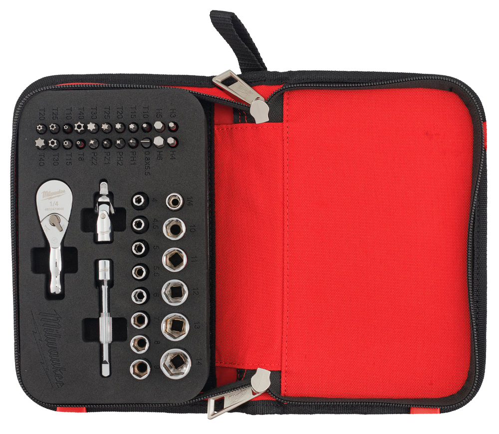 Set duze tubulare și biți 39 buc. MILWAUKEE Compact Ratchet Set 4-14 mm