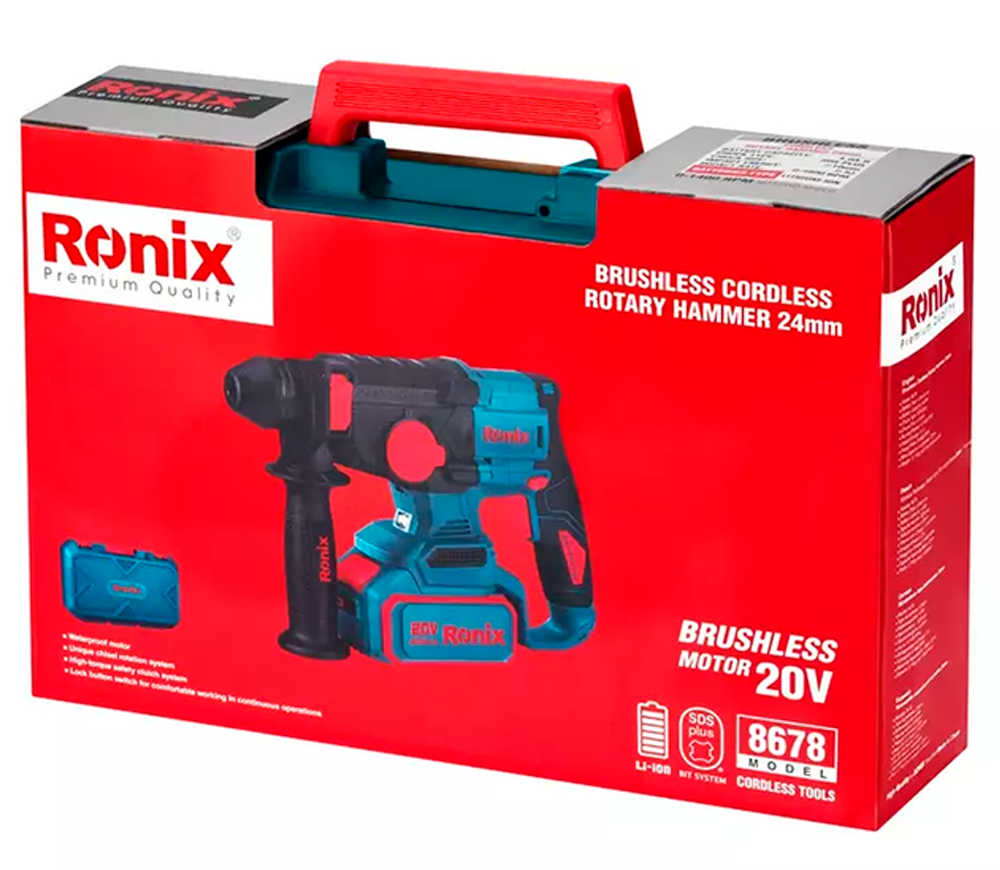 Ciocan rotopercutor cu acumulator RONIX 8678 2.5J 20V 4Ah-11