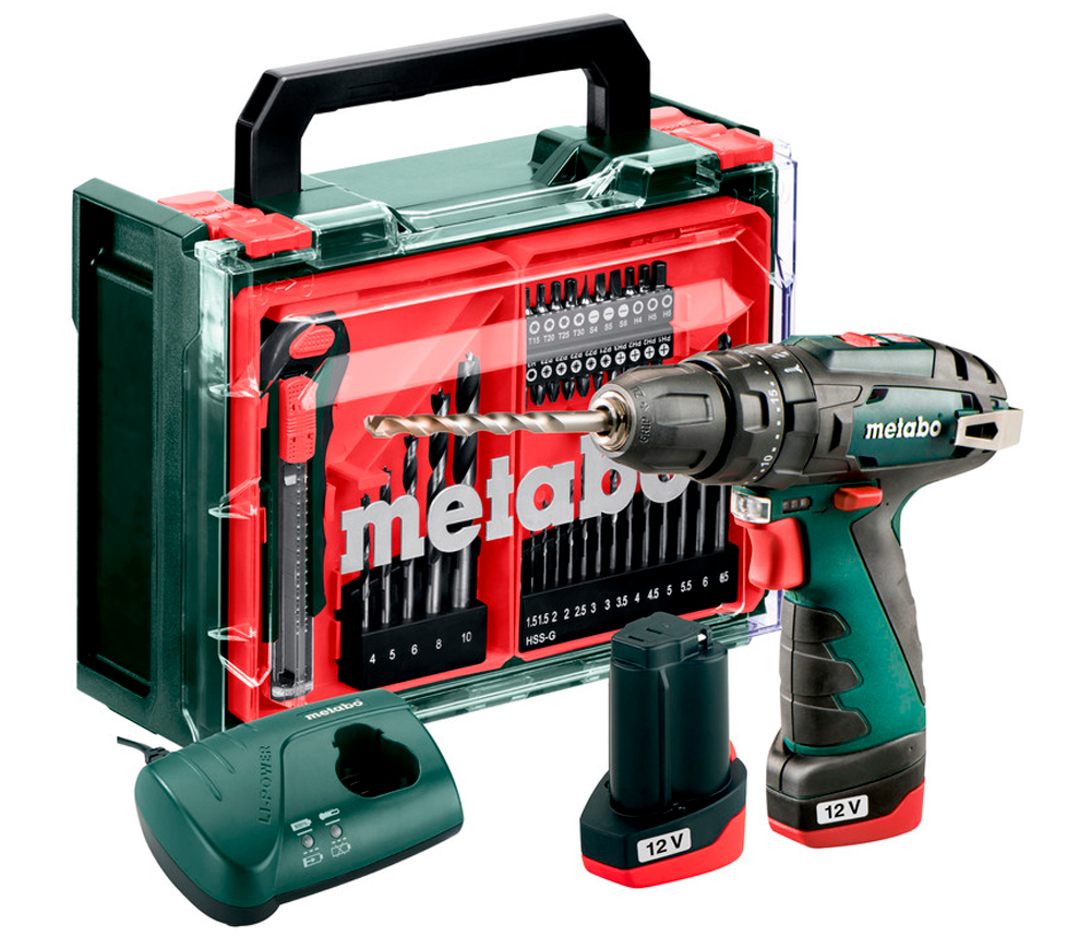 Шуруповёрт аккумуляторный ударный METABO PowerMaxx SB Basic Set 12В 2Ач