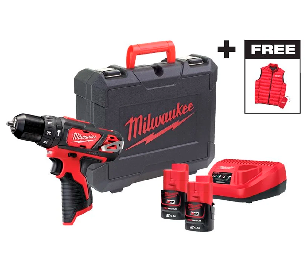 Mașină de înșurubat cu percuție cu acum. MILWAUKEE M12 BPDMC-202C 12V 2Ah