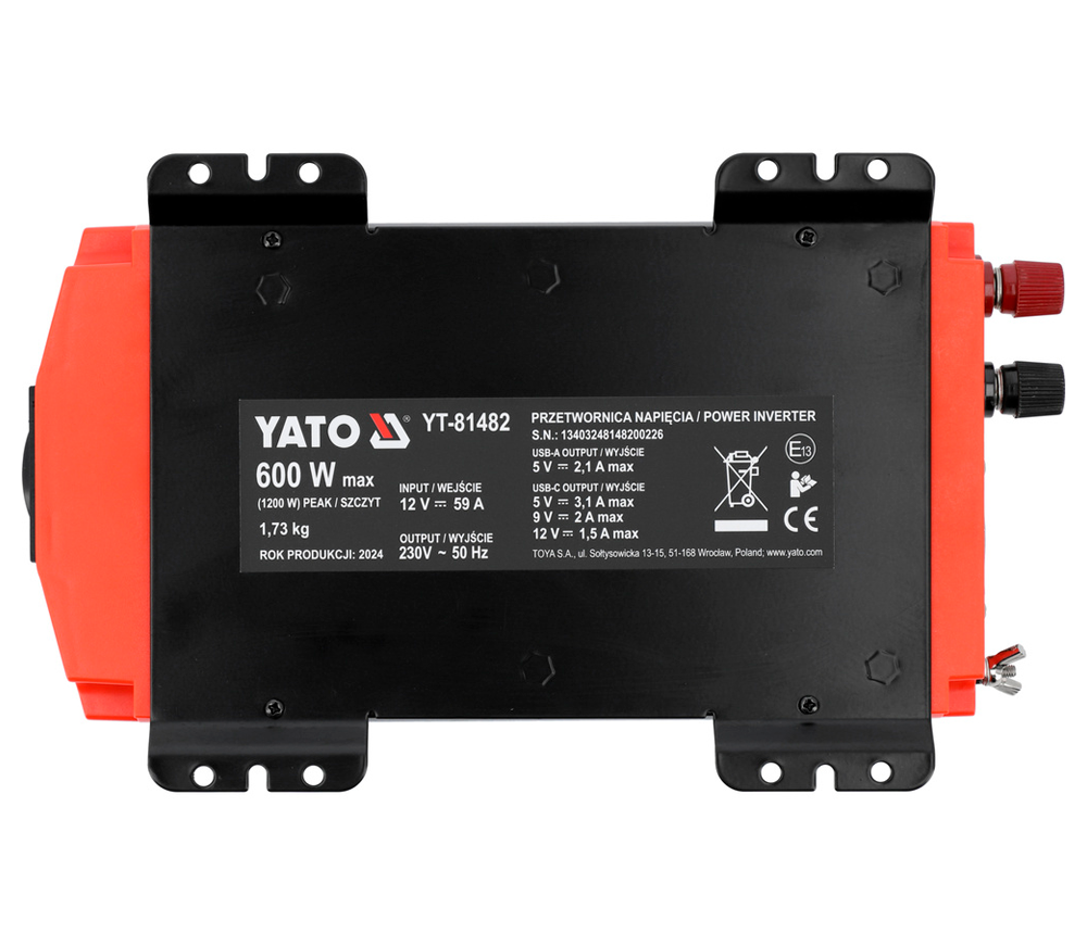 Invertor de tensiune YATO YT81482 0.6kw 12V-5