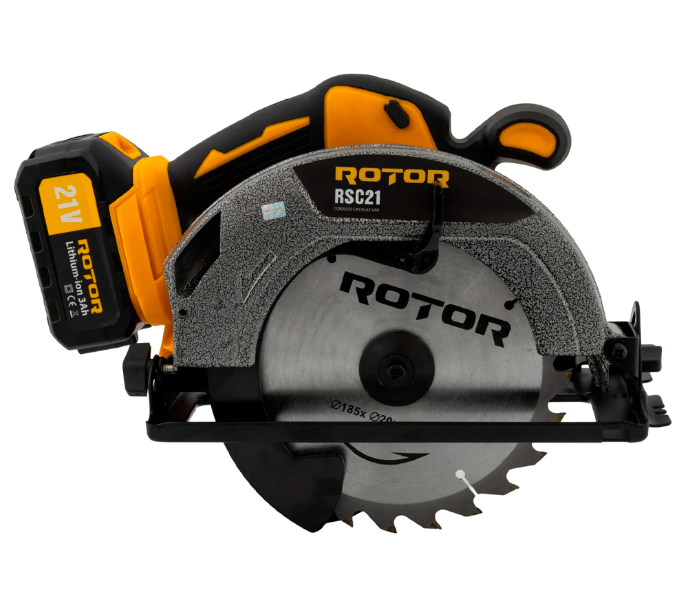 Дисковая пила аккумуляторная ROTOR RSC21 185мм 21В 3Ач-3
