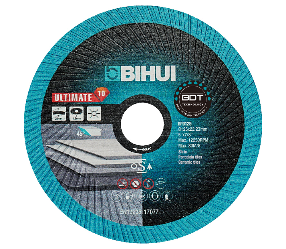 Disc de tăiat cu diamant BIHUI DPD115 115mm Turbo Ceramică/Marmura/Granit