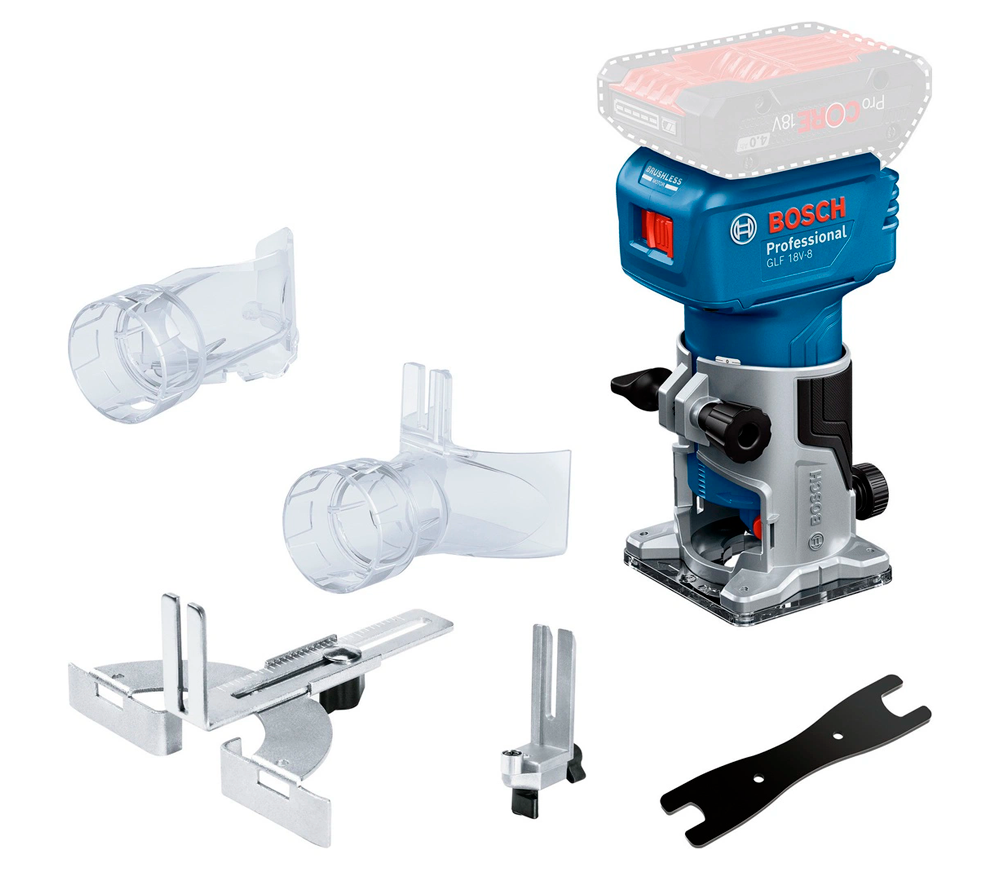 Mașină de frezat cu acumulator (fără bat) BOSCH GLF 18V-8 18V-2