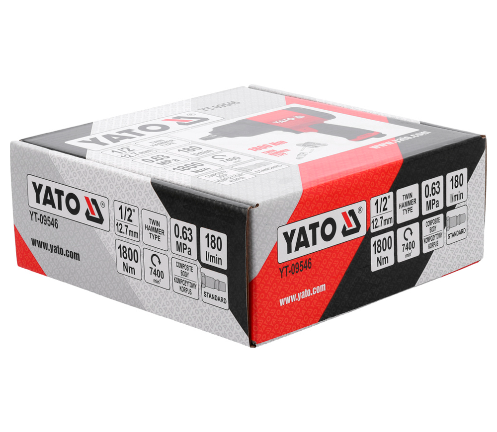 Пневматический ударный гайковерт YATO YT09546 1800Нм 7400об/мин-5