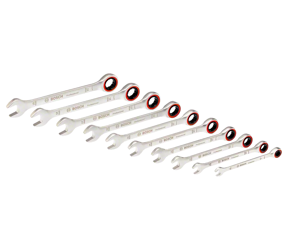 Set de chei cu clichet 10 piese  BOSCH 1600A02AU0 8-19mm-3
