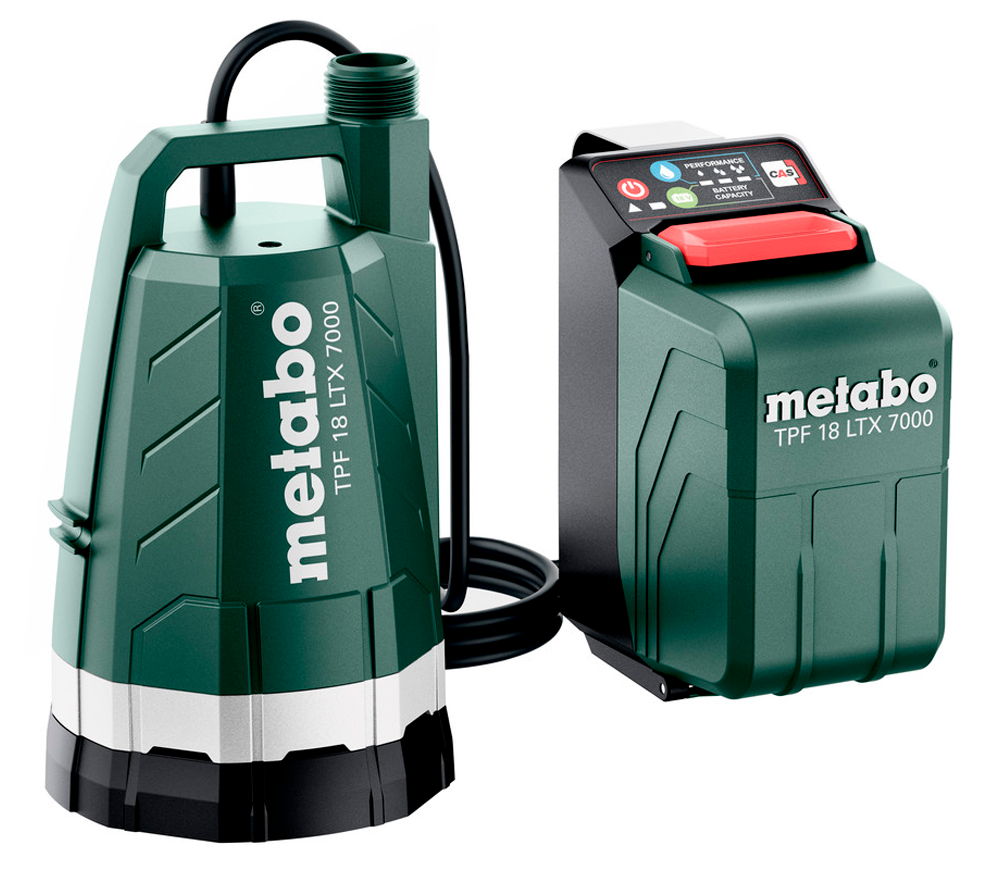 Pompă de drenaj cu acumulator (fără bat) METABO TPF 18 LTX 7000 7000l/h 18V