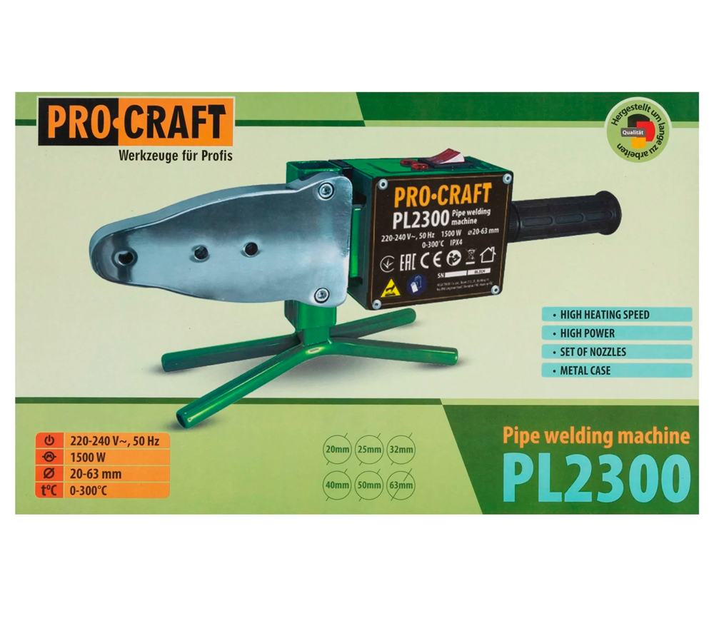 Aparat de lipit tevi din polipropilena ProCraft PL2300 1500w 20/25/32/40/50/63mm-5