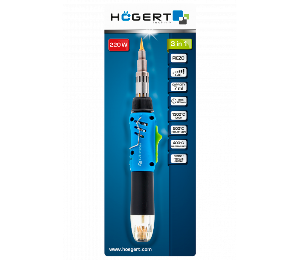 Stație de lipit HOEGERT HT2C401  1300°C Balon cu gaz-5